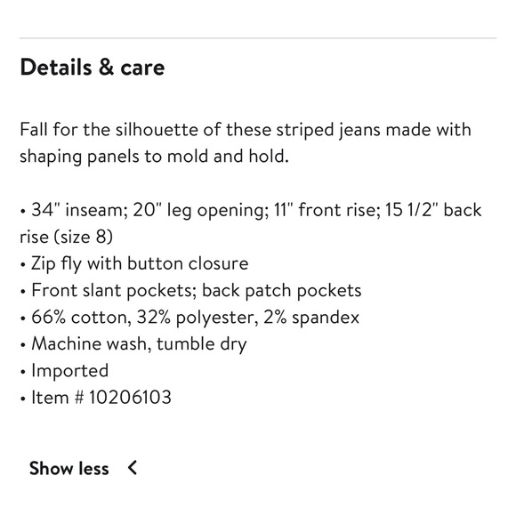 Wit & Wisdom Striped Jeans with Button Closure - Picture 7 of 10